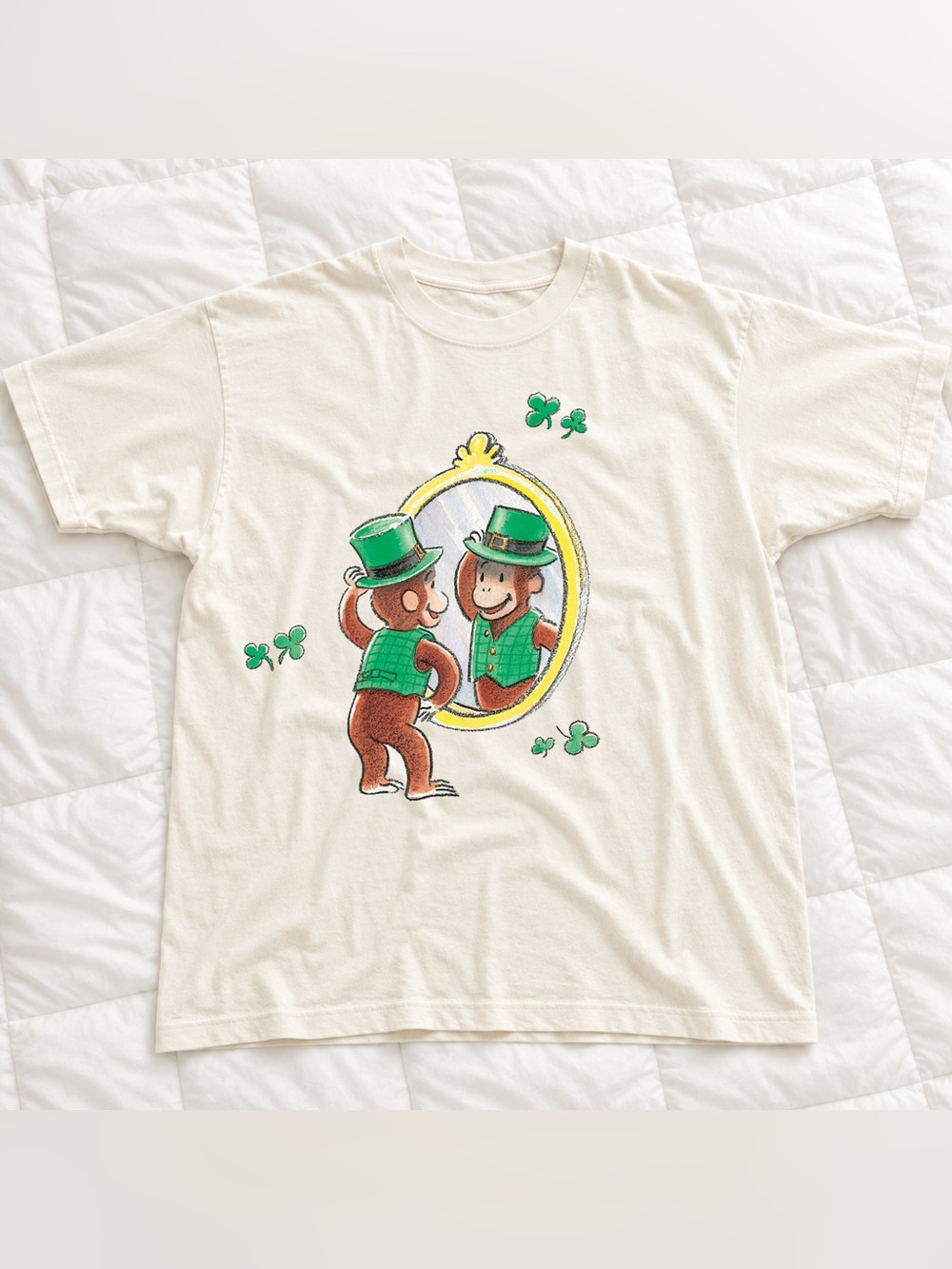 Curious Monkey Graphic Tee - Off White Vintage